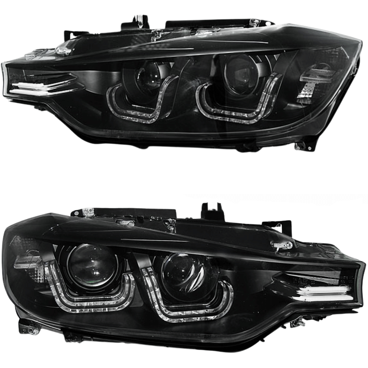 LED Scheinwerfer Set Schwarz für BMW 3er F30 F31 2011–2015 mit Tagfahrlicht