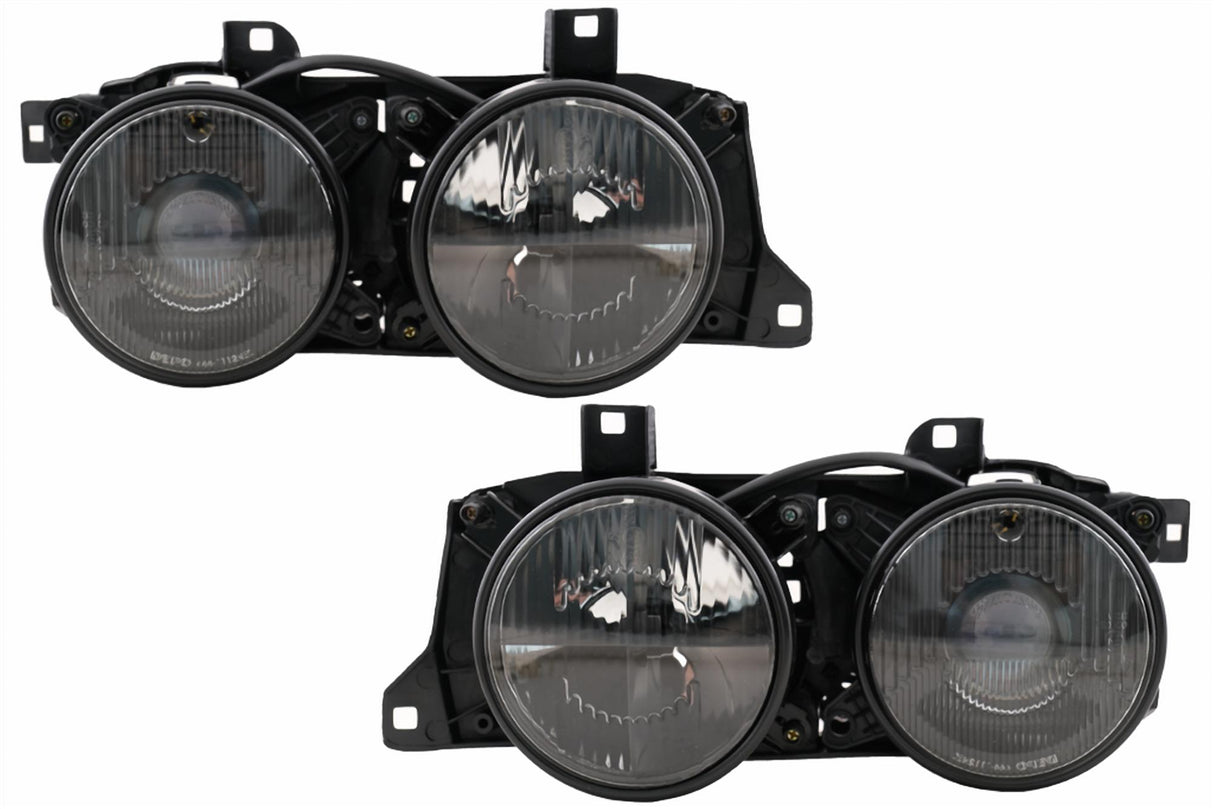 Doppel Scheinwerfer SET schwarz für BMW 5er E32 7er E34 1988-1995