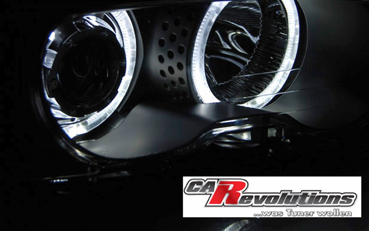 LED Angel Eyes Scheinwerfer Set in schwarz für BMW E46 04.1999-03.2003 Coupe Cabrio