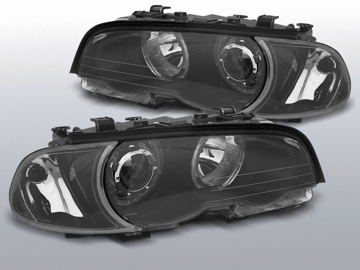 LED Angel Eyes Scheinwerfer Set in schwarz für BMW E46 04.1999-03.2003 Coupe Cabrio