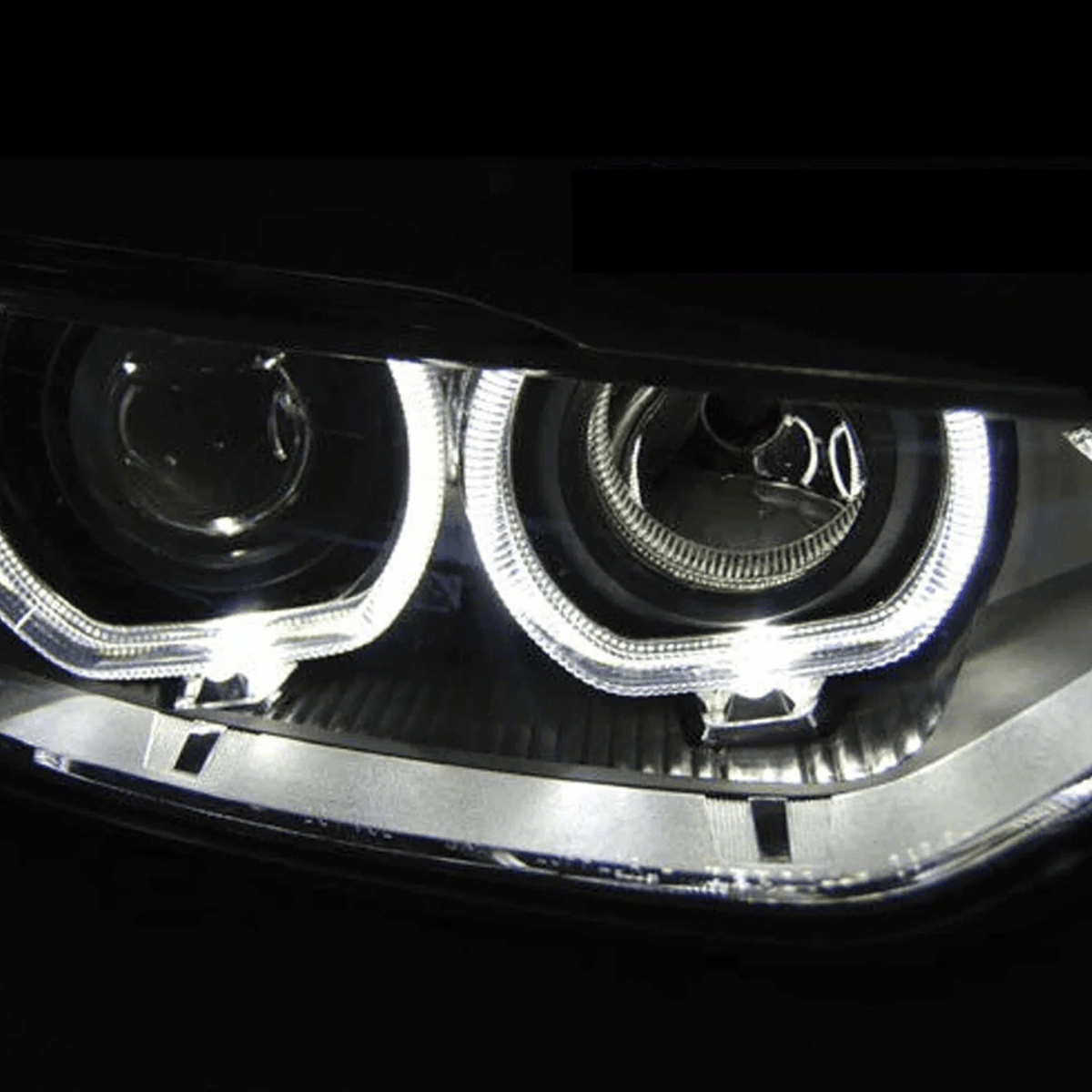 Scheinwerfer Set LED Angel Eyes für BMW 3er F30/F31 2011–2015 in Schwarz True DRL