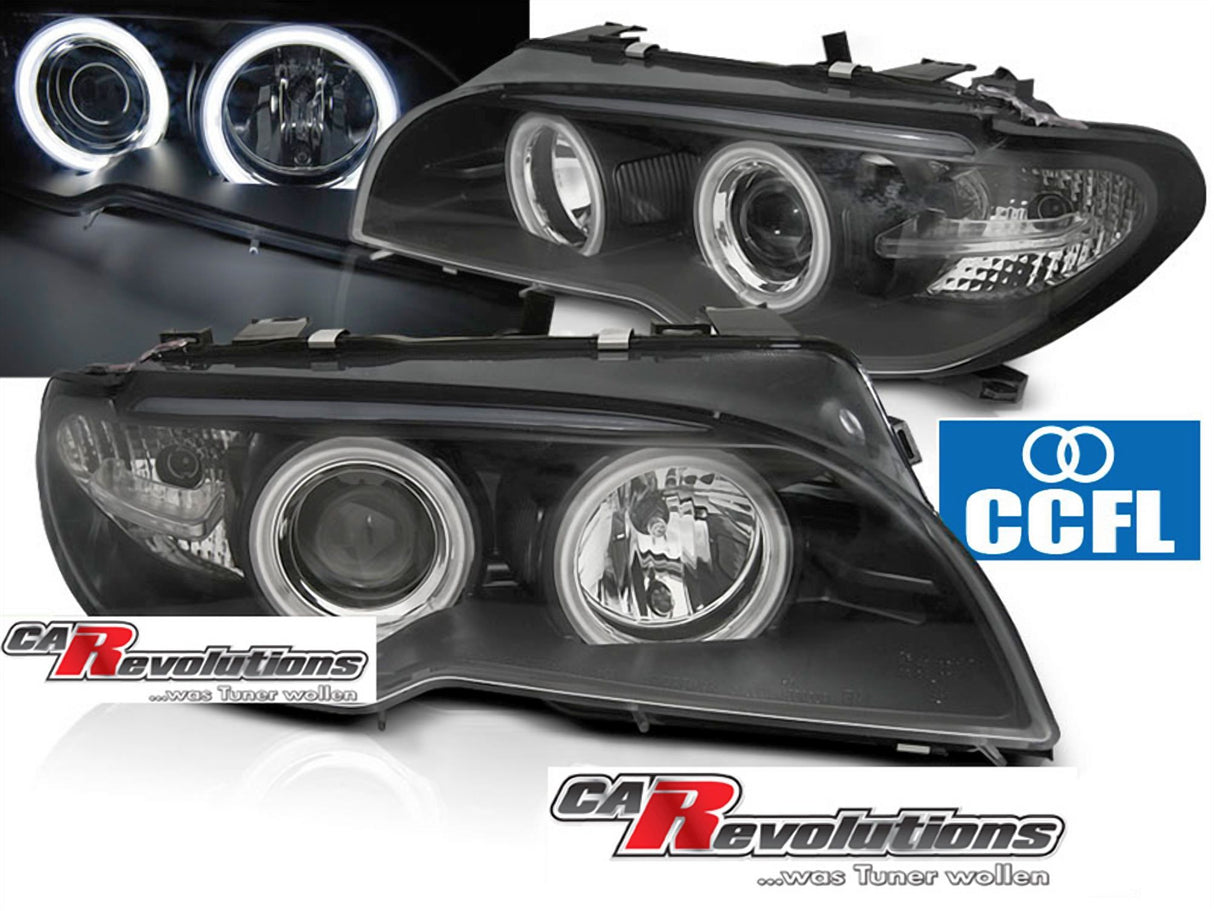 Angel Eyes Scheinwerfer Set CCFL schwarz für BMW E46 04.2003-06 Coupe Cabrio
