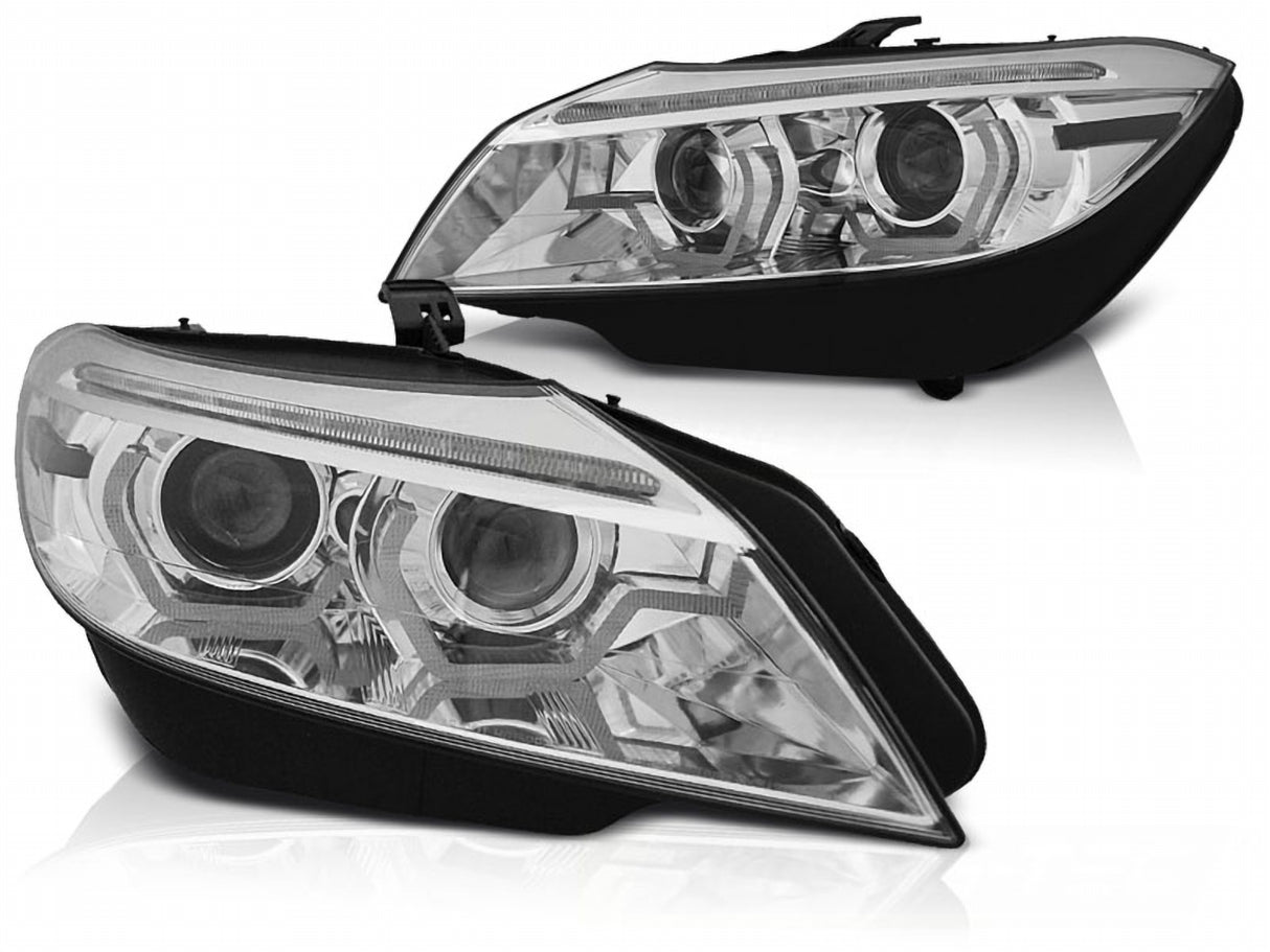 3D Angel Eyes Scheinwerfer Set für BMW Z4 E89 2009–2013 Chrom mit Dynamischen Blinkern - CR Tuning