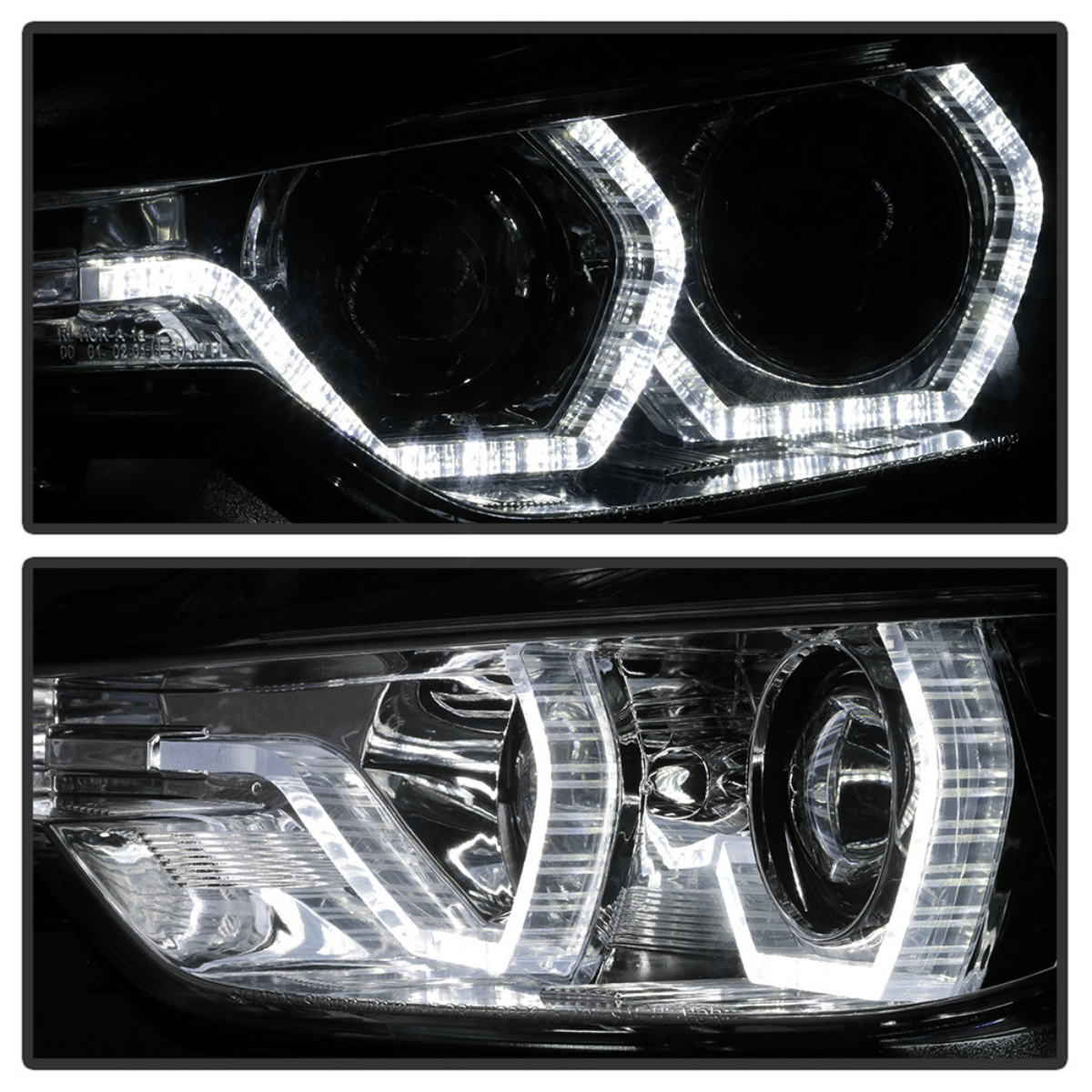LED Scheinwerfer mit Tagfahrlicht Ringen und Blinker, Tuning Scheinwerfer für BMW E90 E91