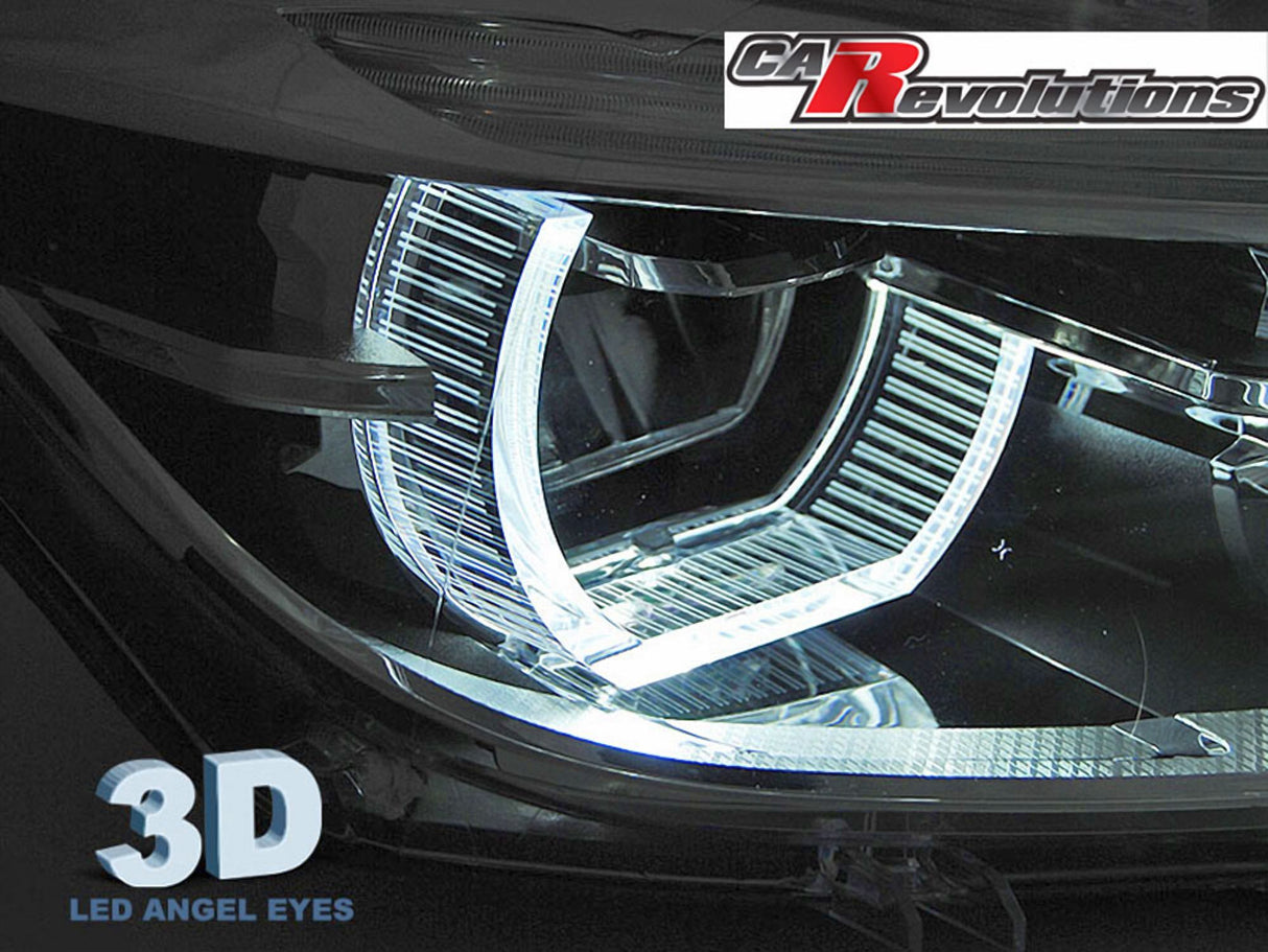 Voll LED Scheinwerfer Set Angel Eyes Schwarz für BMW 3er F30/F31 LCI 2015–2018 mit LED Tagfahrlicht