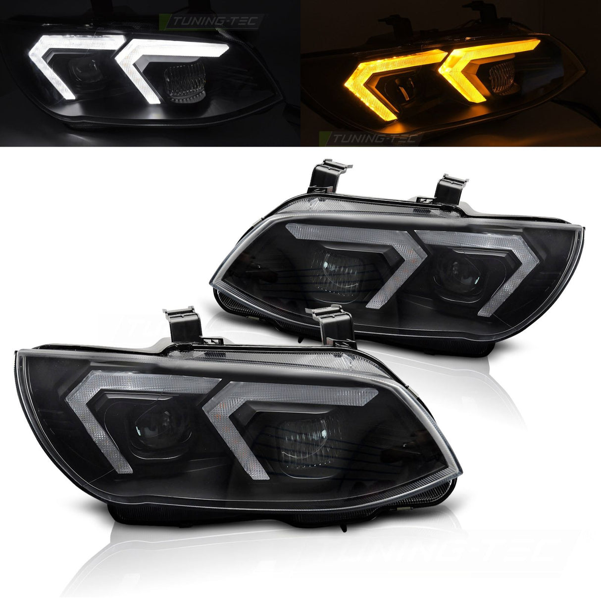 Schwarze Xenon Scheinwerfer für BMW 3er E92 E93 LCI 2010-2013 mit LED Standlicht