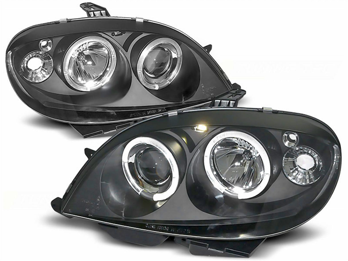 Angel Eyes Scheinwerfer Set schwarz für Citroen SAXO 1999-2003, LED Standlichtringe