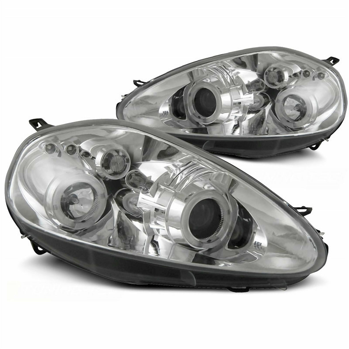 Angel Eyes Scheinwerfer Set für Fiat G. Punto 2005-2008 chrom