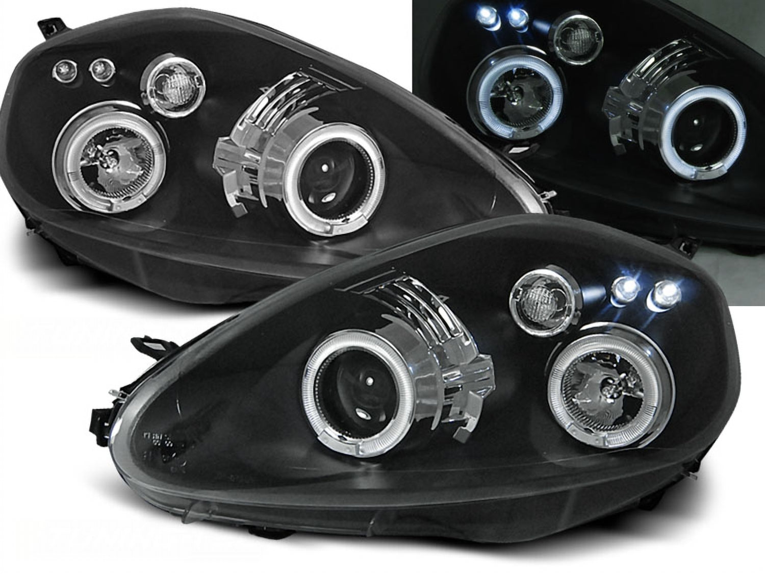 Scheinwerfer für Fiat G. Punto 2005-2008-_Angel Eyes_schwarz