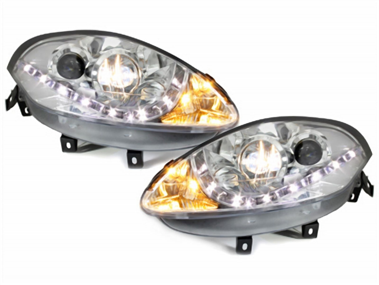LED Scheinwerfer für Fiat Punto mit Tagfahrlicht und Blinker, Tuning Scheinwerfer Paar
