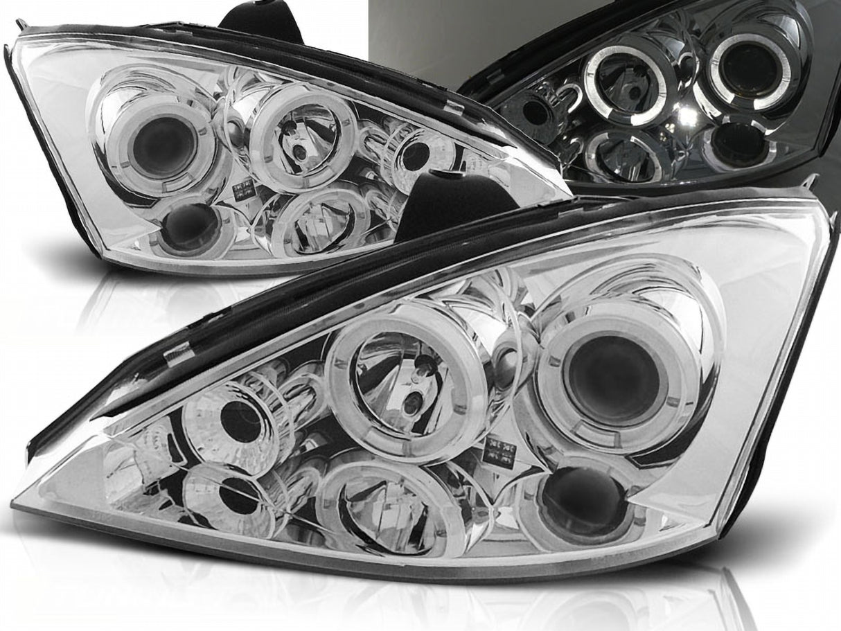 Angel Eyes Scheinwerfer Set in chrom für Ford Focus 11.2001-10.2004