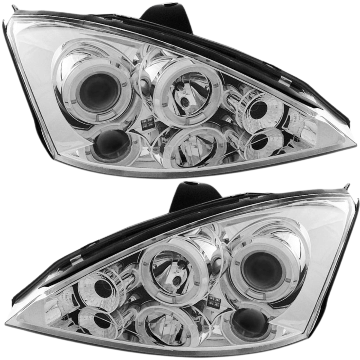 LED Angel Eyes Scheinwerfer Set in chrom für Ford Focus 10.1998-10.2001