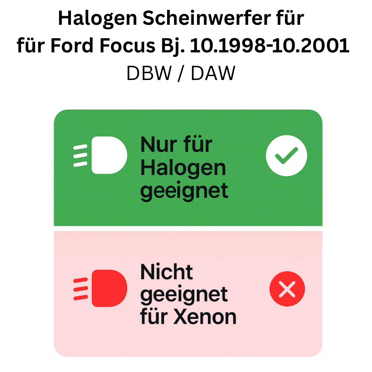 LED Angel Eyes Scheinwerfer Set in chrom für Ford Focus 10.1998-10.2001