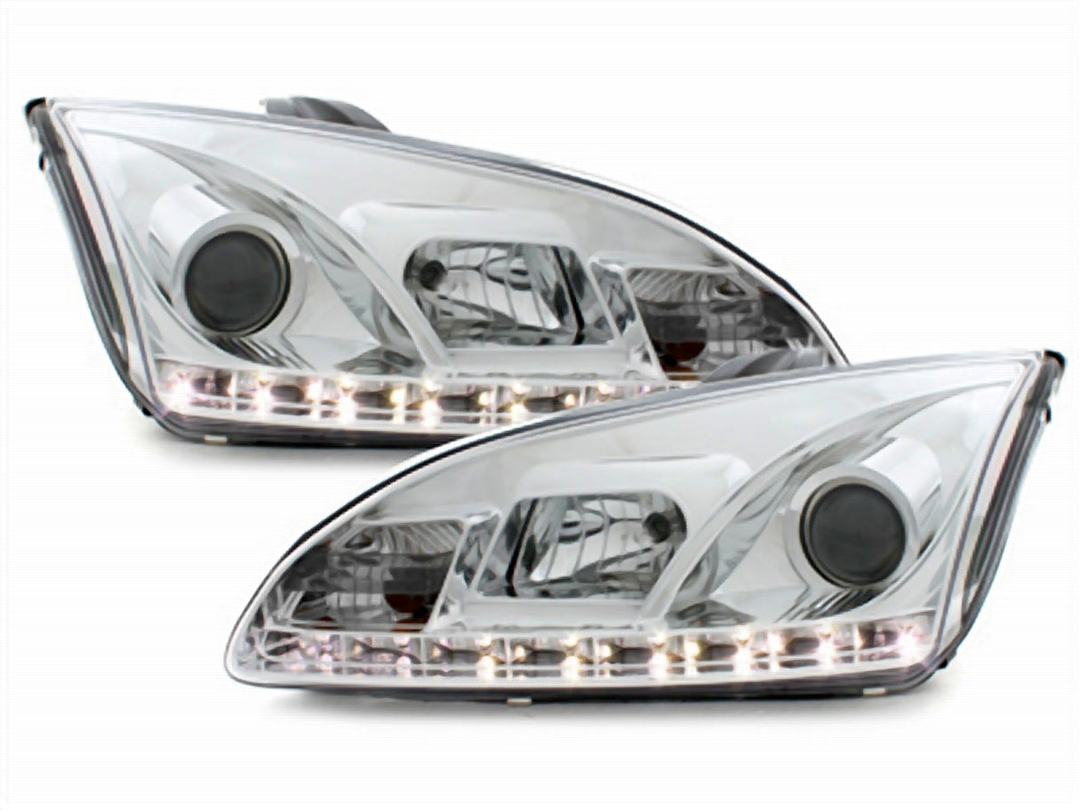 Led Scheinwerfer Set in chrom für Ford Focus C307 10.96-08.2000