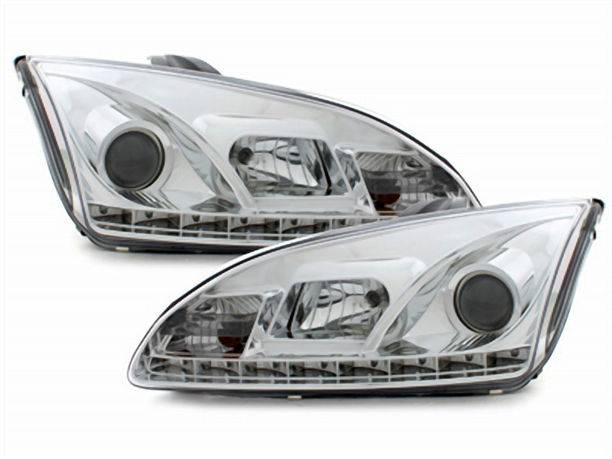 Led Scheinwerfer Set in chrom für Ford Focus C307 10.96-08.2000