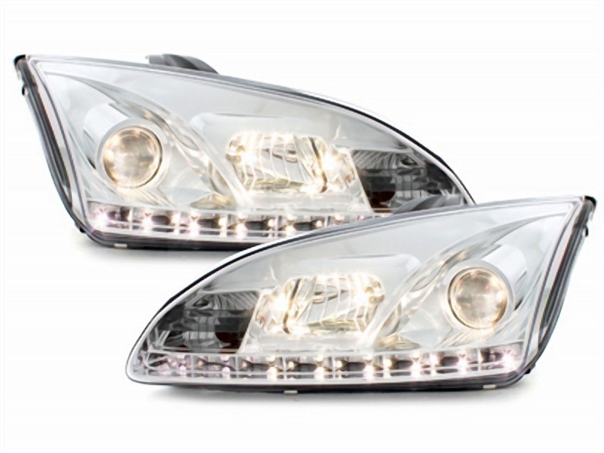 Led Scheinwerfer Set in chrom für Ford Focus C307 10.96-08.2000