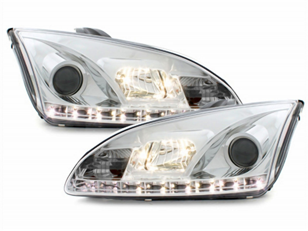 Led Scheinwerfer Set in chrom für Ford Focus C307 10.96-08.2000