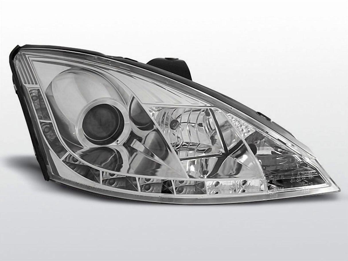 Led Scheinwerfer Set in chrom für Ford Focus 1 10.1998-10.2001
