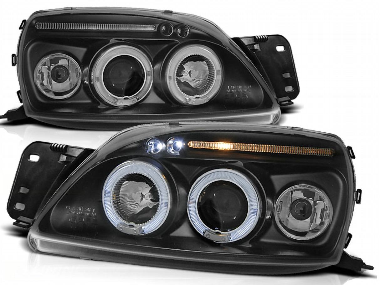 Angel Eyes Scheinwerfer für Ford Fiesta MK5 99-2000 schwarz