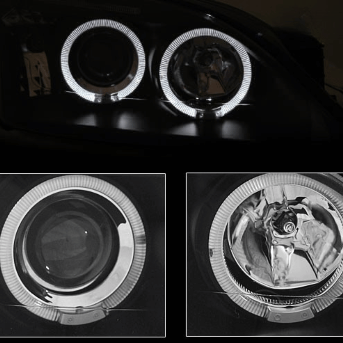 Angel Eyes Scheinwerfer Set in schwarz für Ford Mondeo 09.2000-05.2007