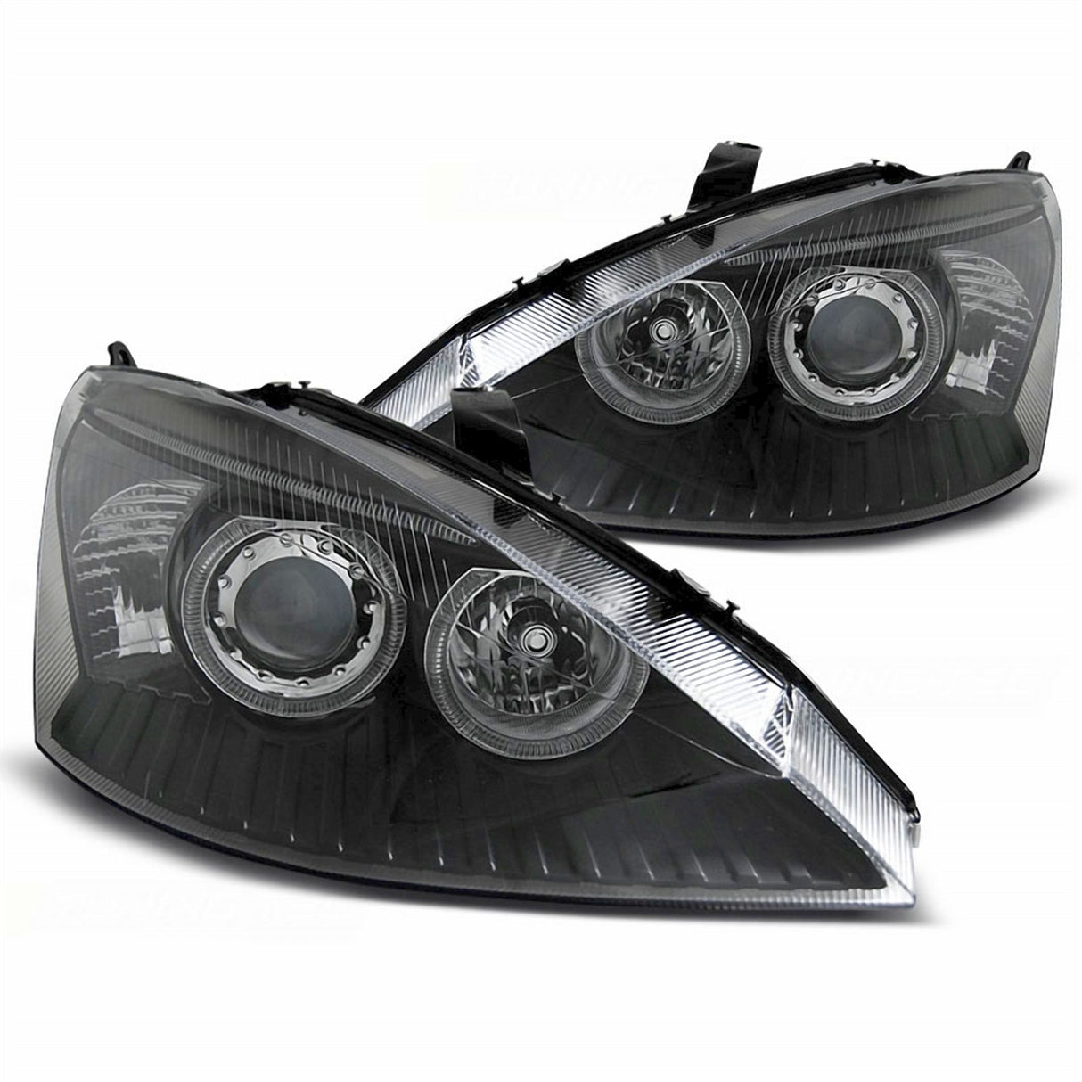 Scheinwerfer für Ford Focus 98-01 Angel Eyes schwarz