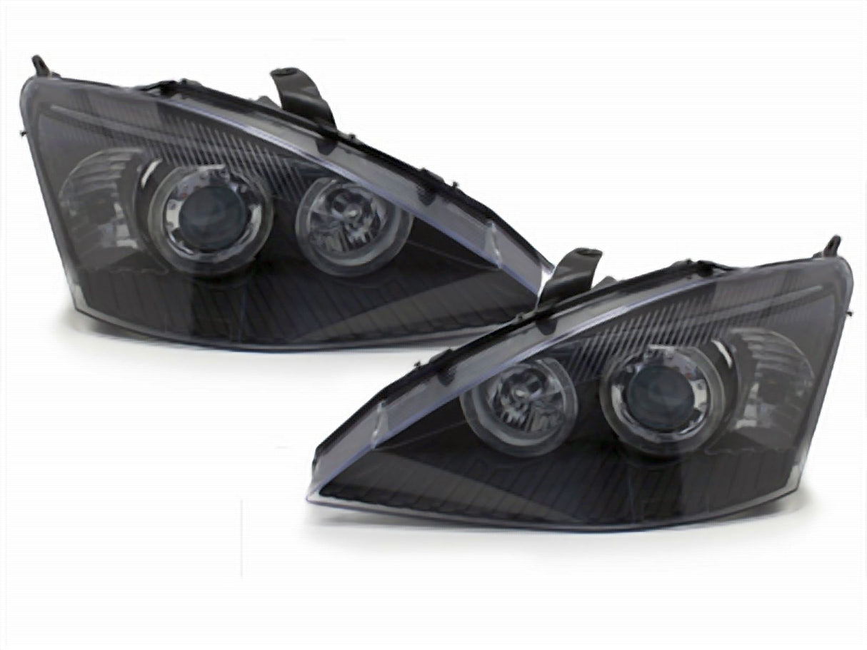 Scheinwerfer für Ford Focus 2001-2004 Angel Eyes schwarz