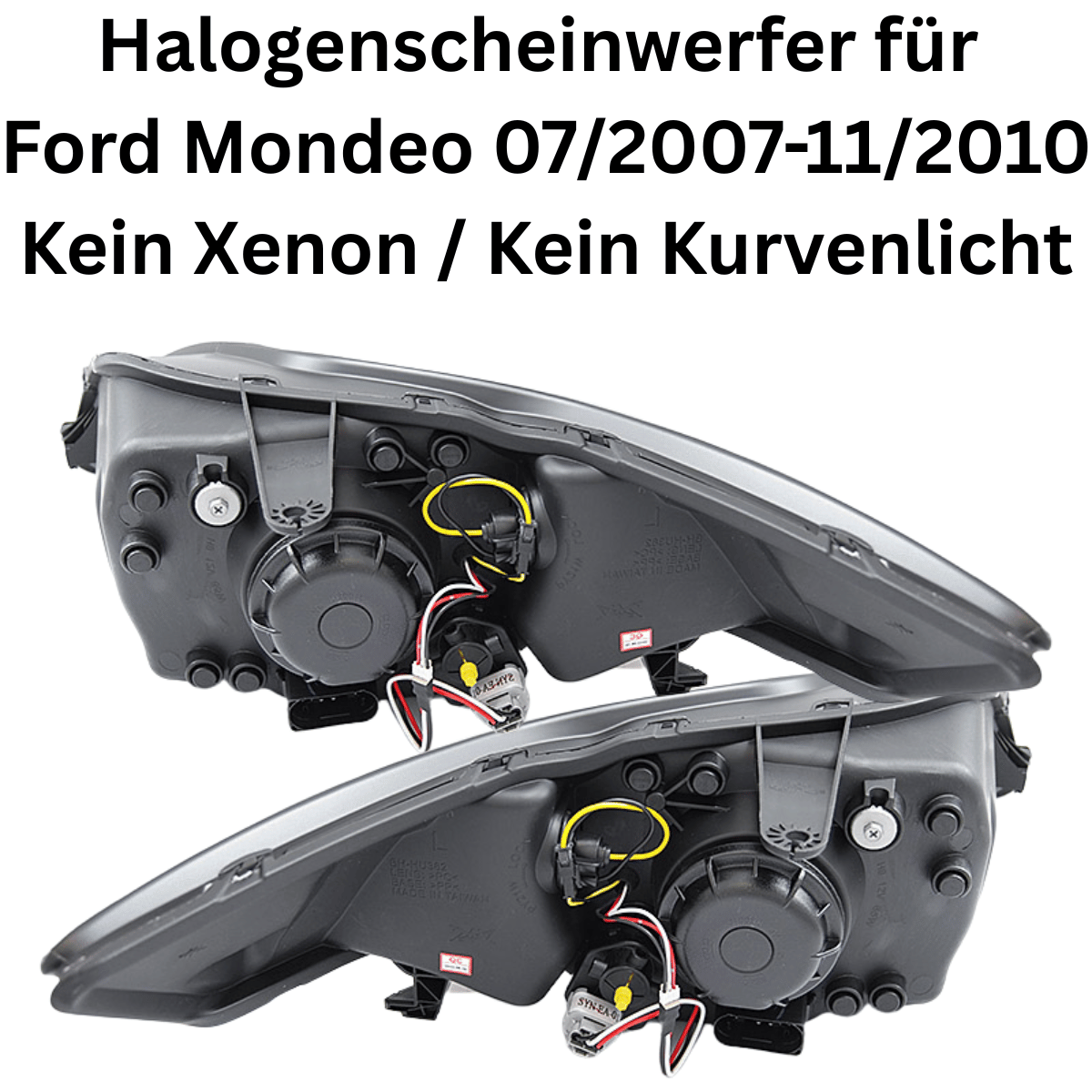 Scheinwerfer Set Schwarz mit LED Standlicht für Ford Mondeo 2007–2010 ohne AFS