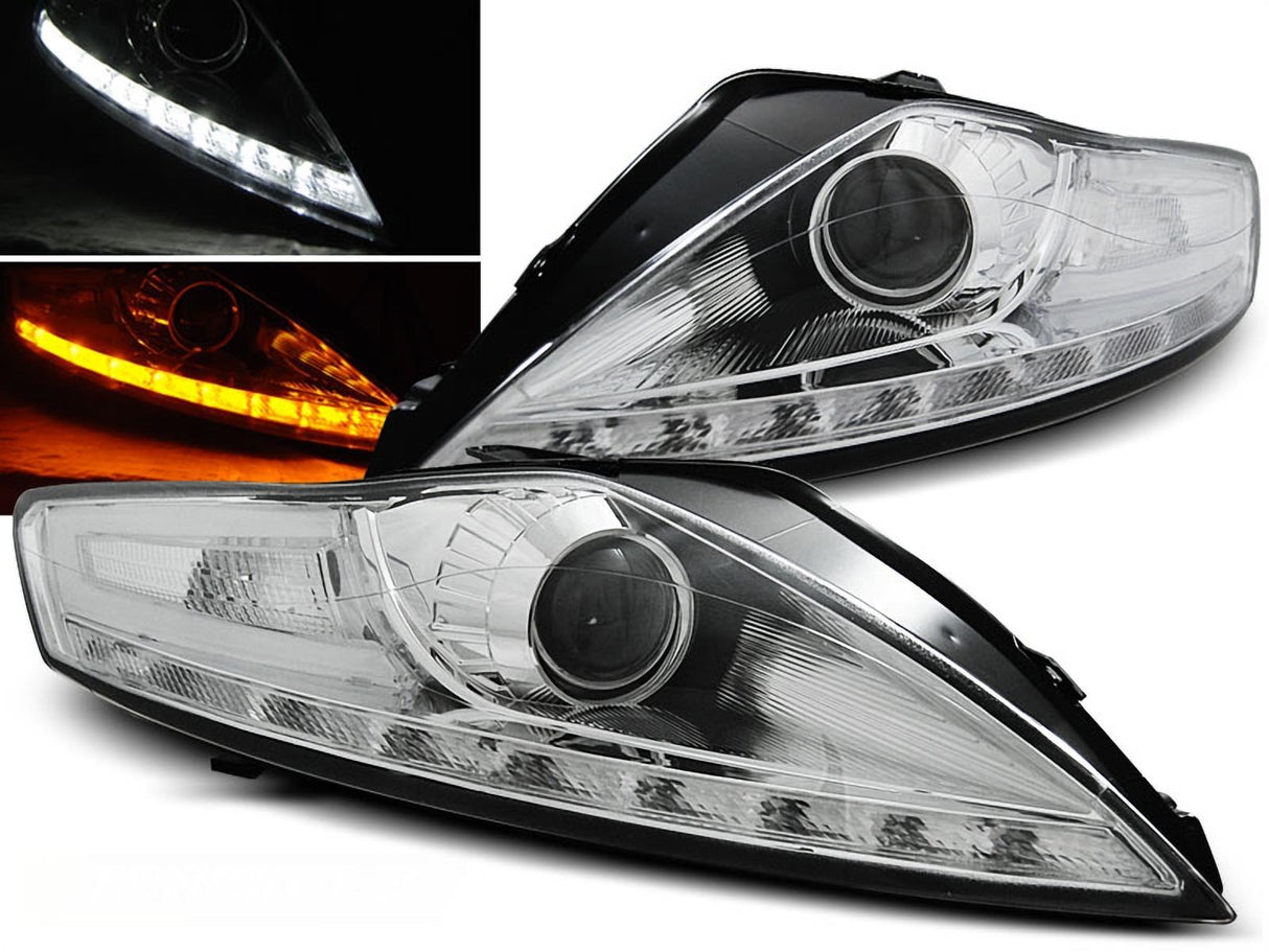 Led Scheinwerfer Set in chrom inkl LED Blinker für Ford Mondeo 07.07-11.10