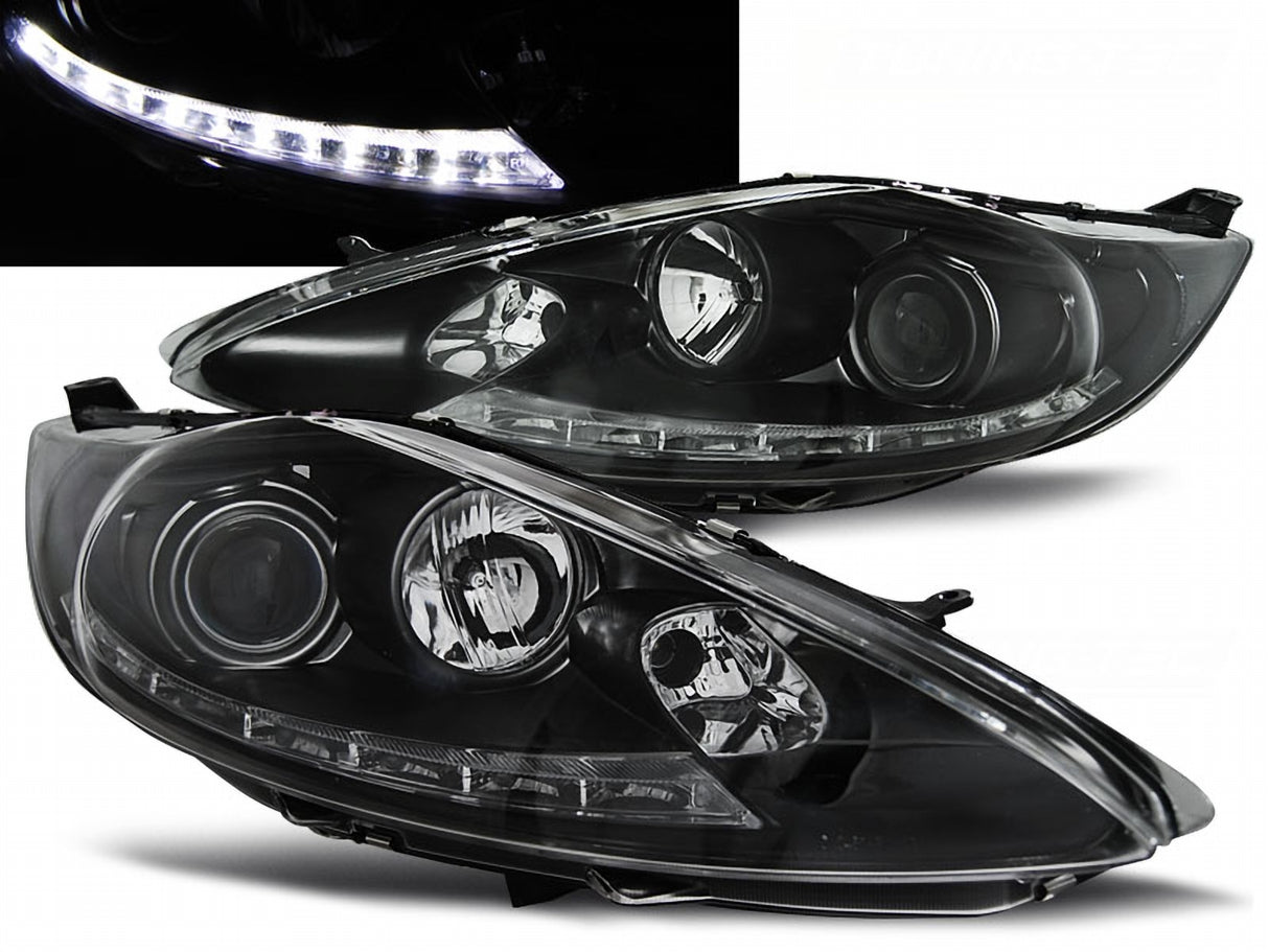 Led Scheinwerfer Set in schwarz für Ford Fiesta MK7 08.2008-09.2012