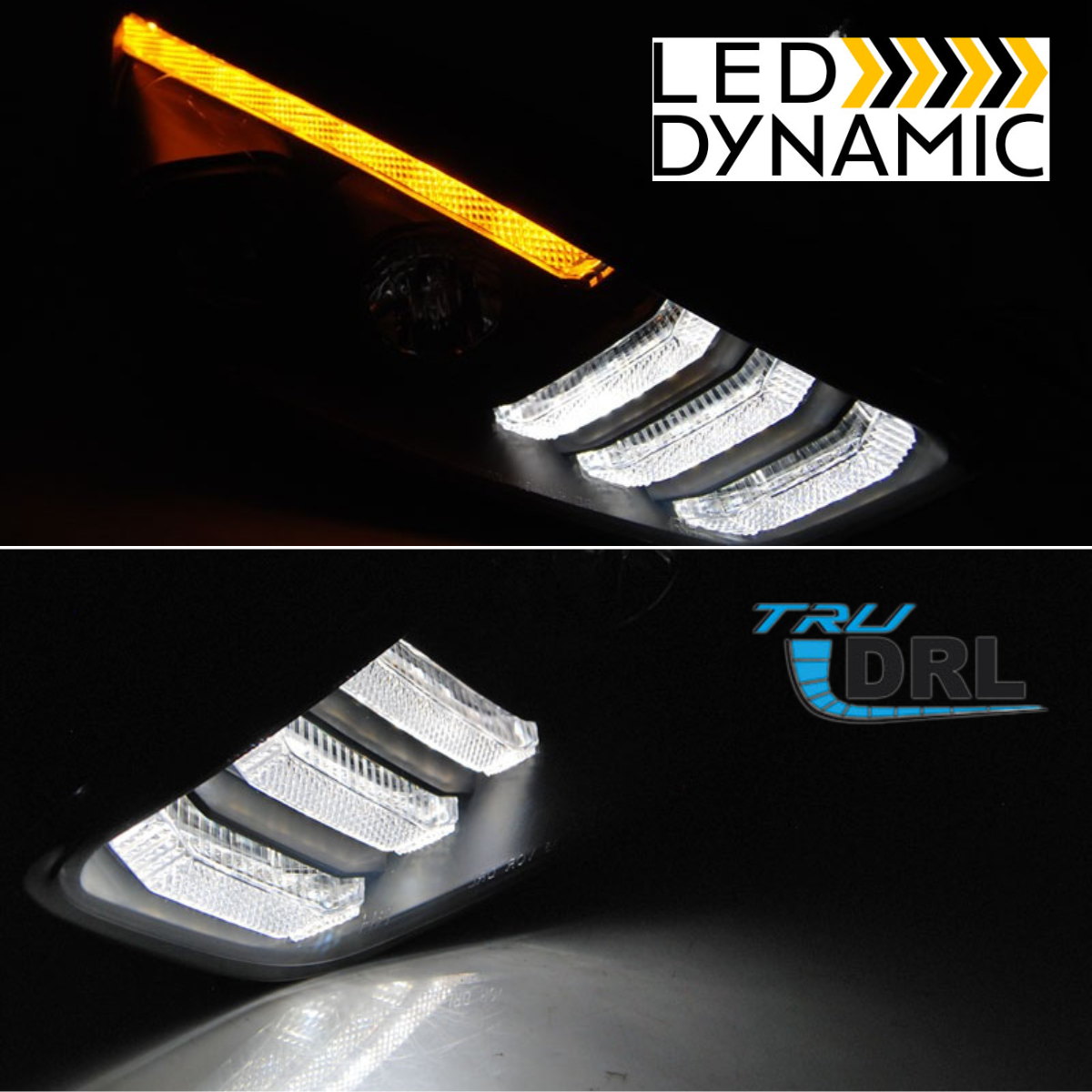LED Scheinwerfer Set Schwarz für Ford Focus MK3 2015–2018 mit DRL & dynamischen Blinkern