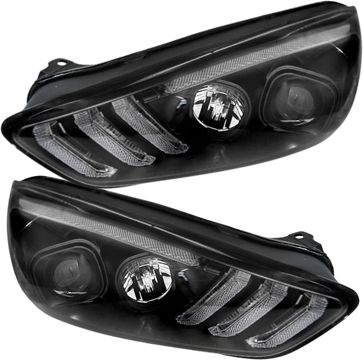 LED Scheinwerfer Set Schwarz für Ford Focus MK3 2015–2018 mit DRL & dynamischen Blinkern