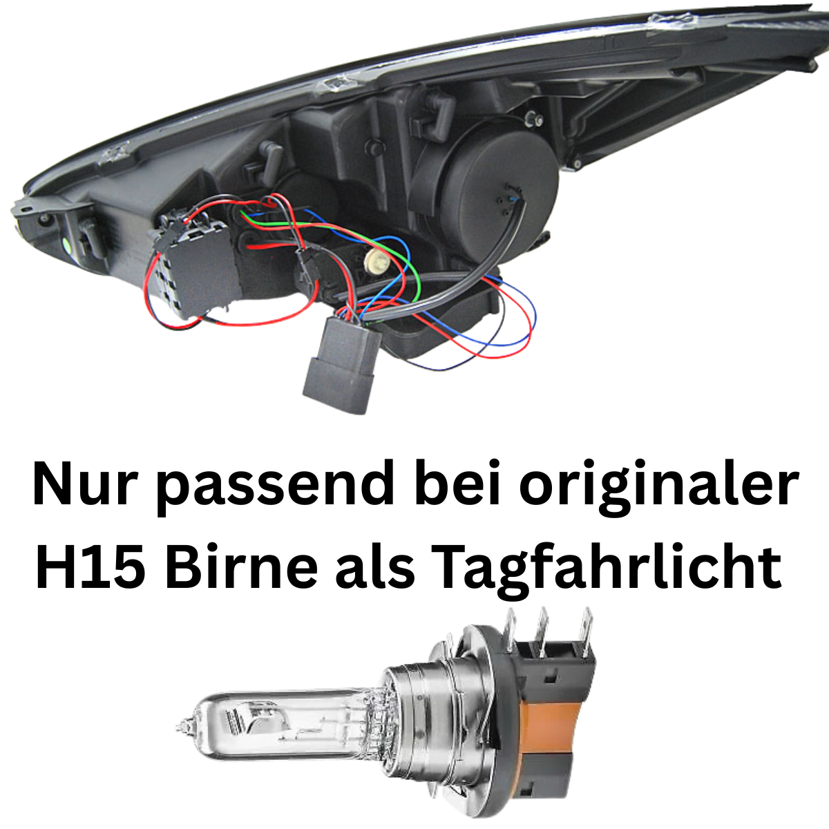 LED Scheinwerfer Set Schwarz für Ford Focus MK3 2015–2018 mit DRL & dynamischen Blinkern