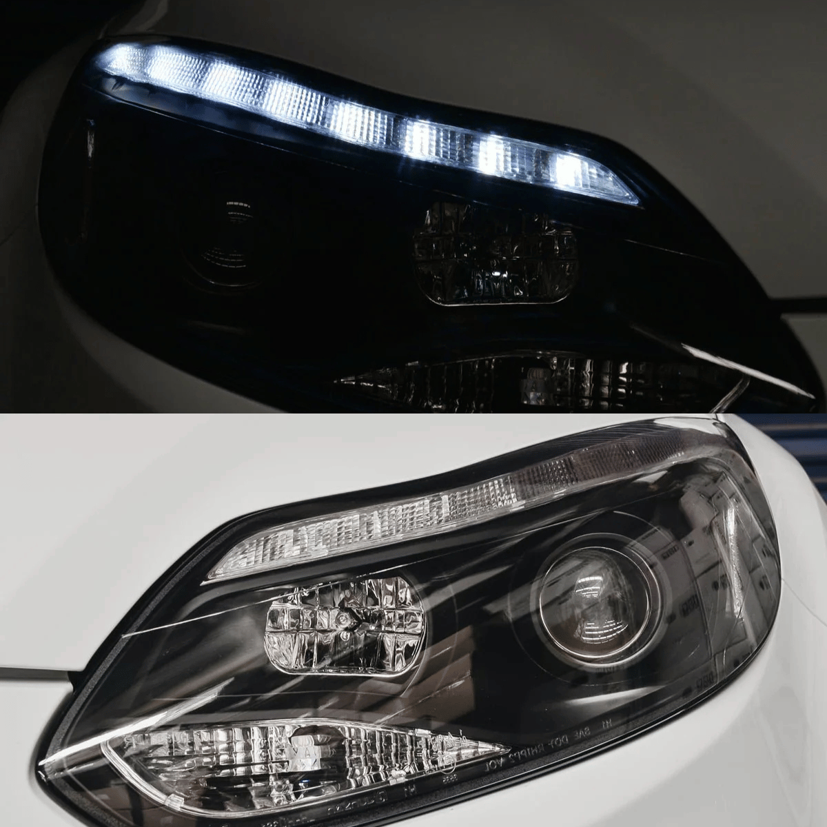 Scheinwerfer Set LED Standlichtleiste Schwarz für Ford Focus MK3 2011–2014