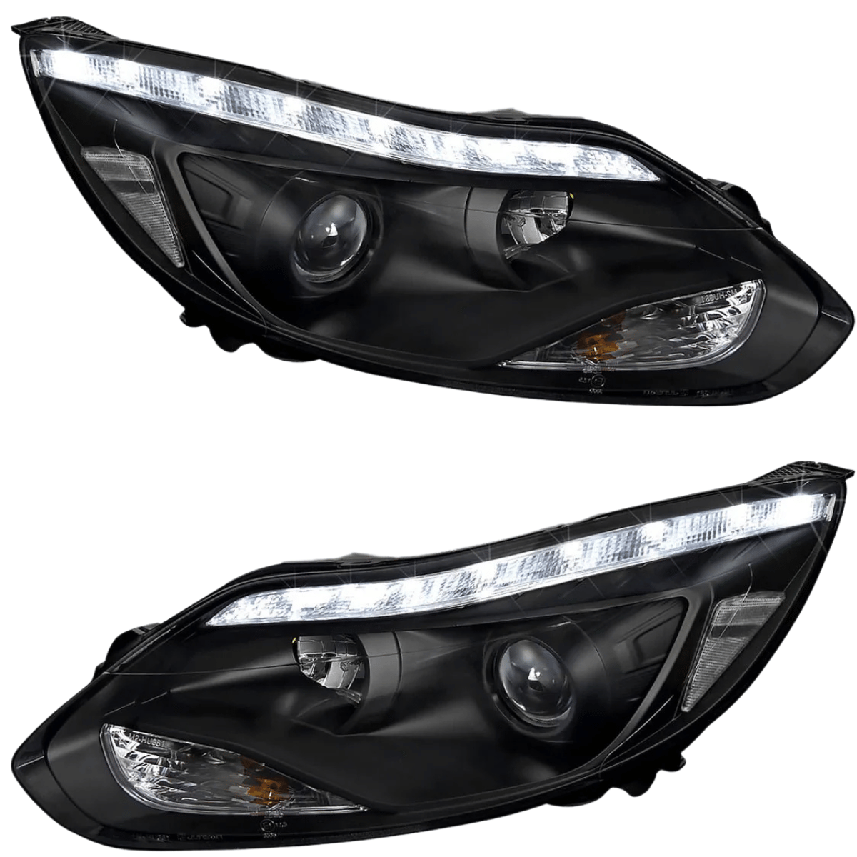 Scheinwerfer Set LED Standlichtleiste Schwarz für Ford Focus MK3 2011–2014