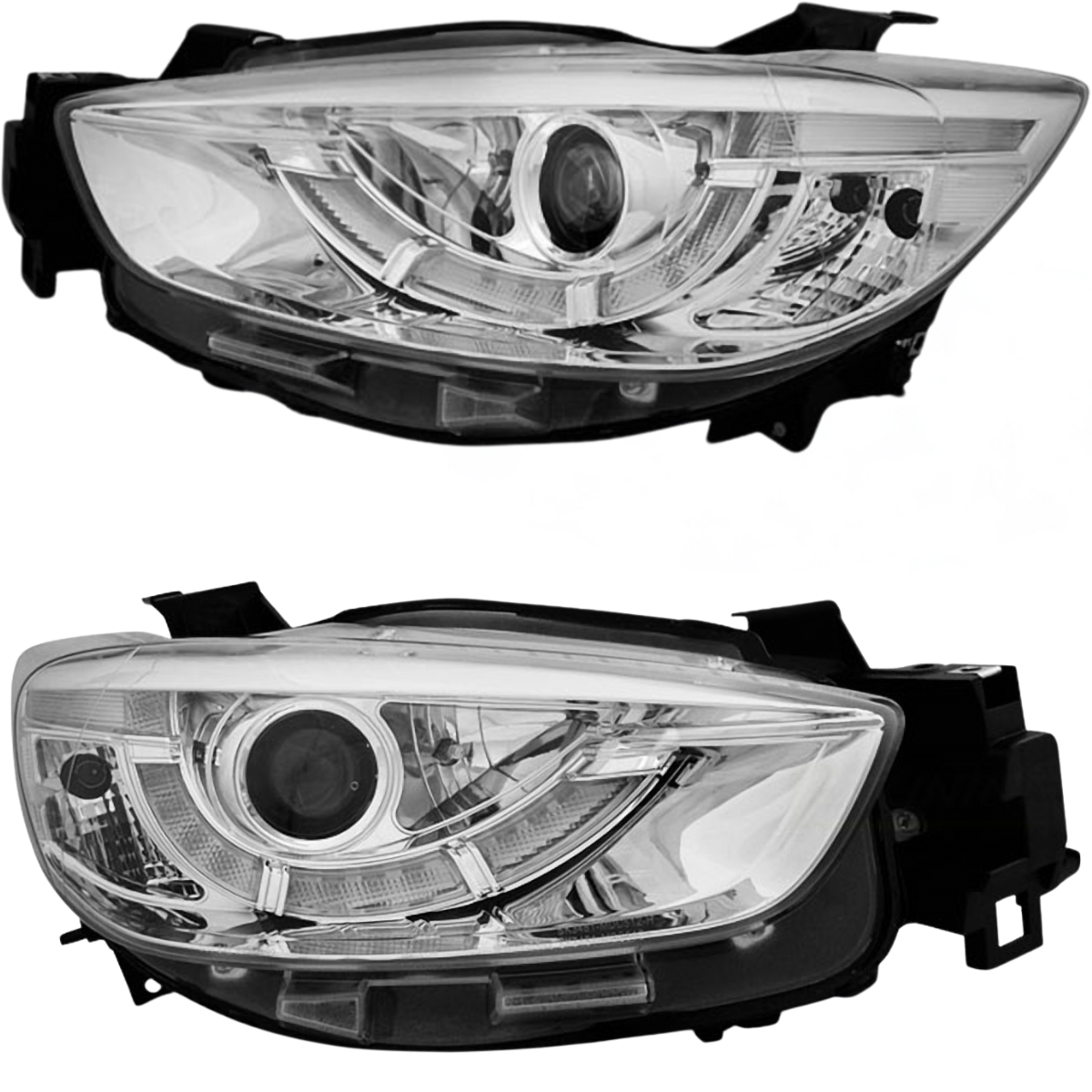 Halogen Scheinwerfer Set für Mazda CX-5 2011–2015 Chrom mit LED Tagfahrlicht