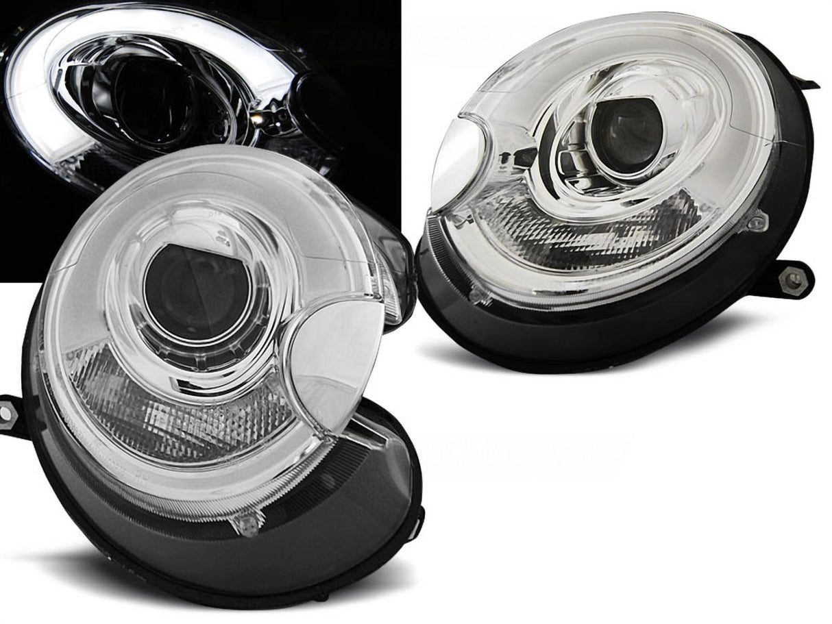 LED Light Tube Scheinwerfer in chrom für BMW Mini Cooper 2006-2014