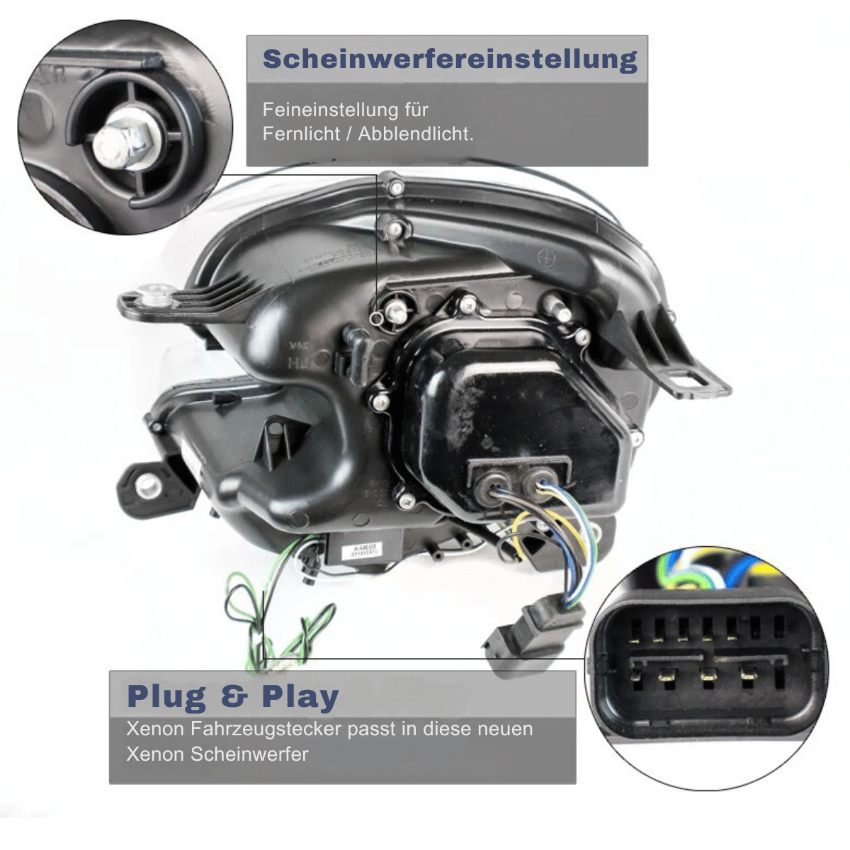 Xenon Scheinwerfer Set in Schwarz für BMW Mini R60 R61 Countryman 2010–2016 mit LED Light Tube