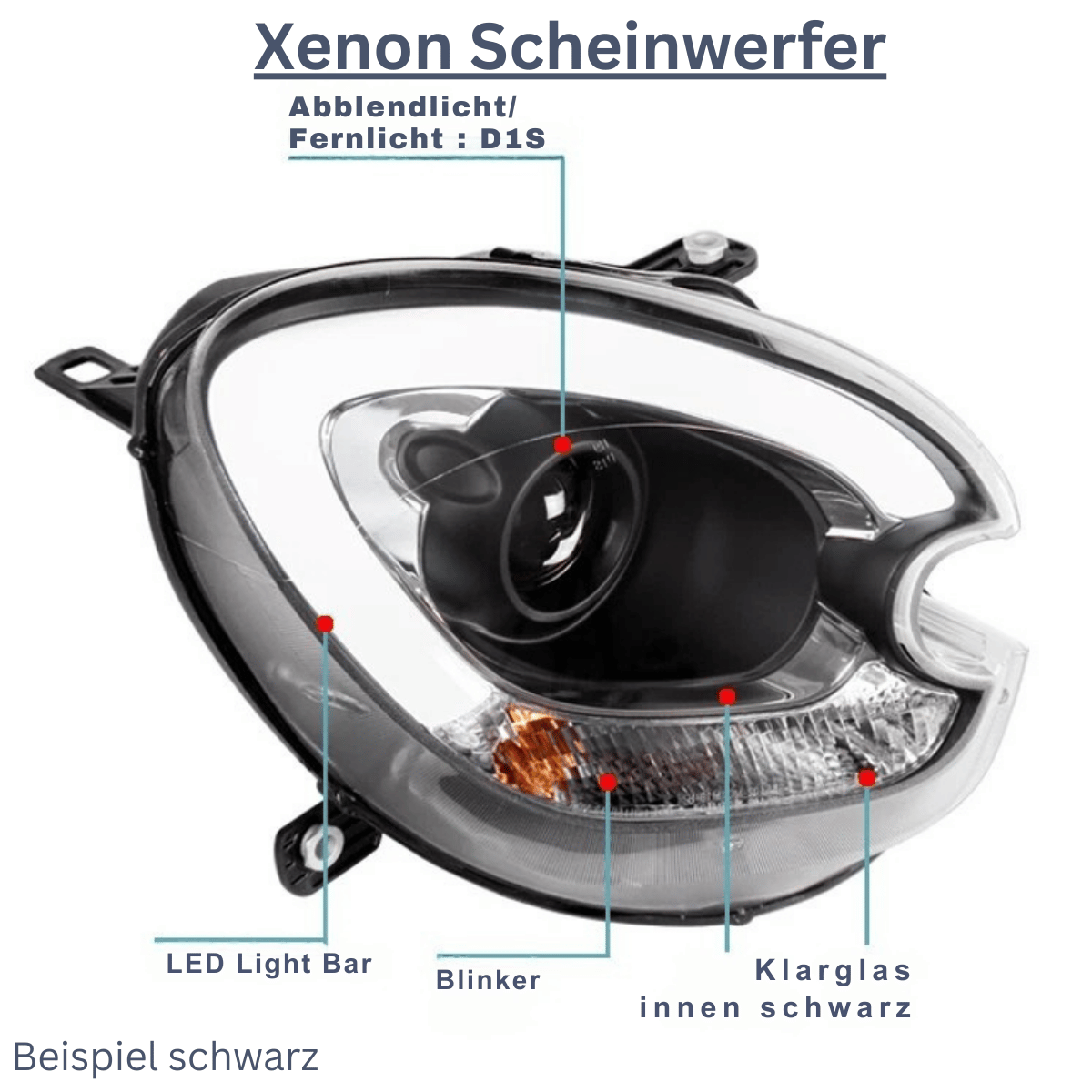 Xenon Scheinwerfer Set in Chrom für BMW Mini R60 R61 Countryman 2010–2016 mit LED Light Tube