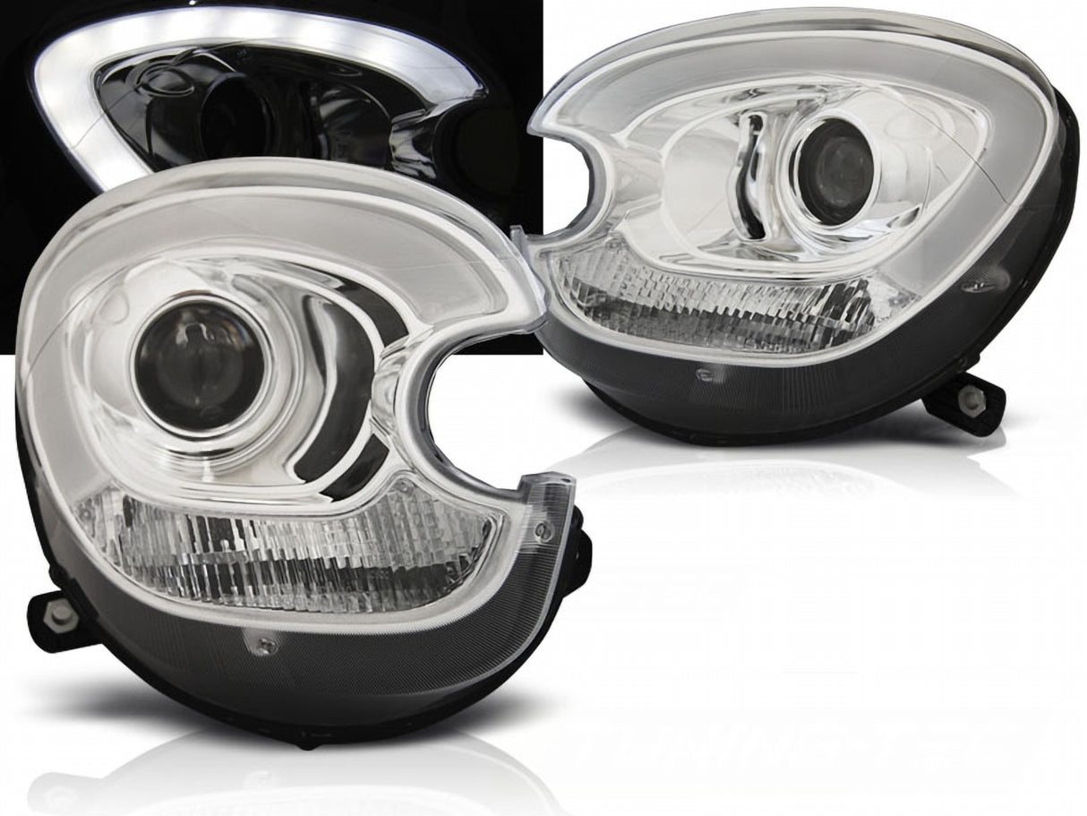 Xenon Scheinwerfer Set in Chrom für BMW Mini R60 R61 Countryman 2010–2016 mit LED Light Tube