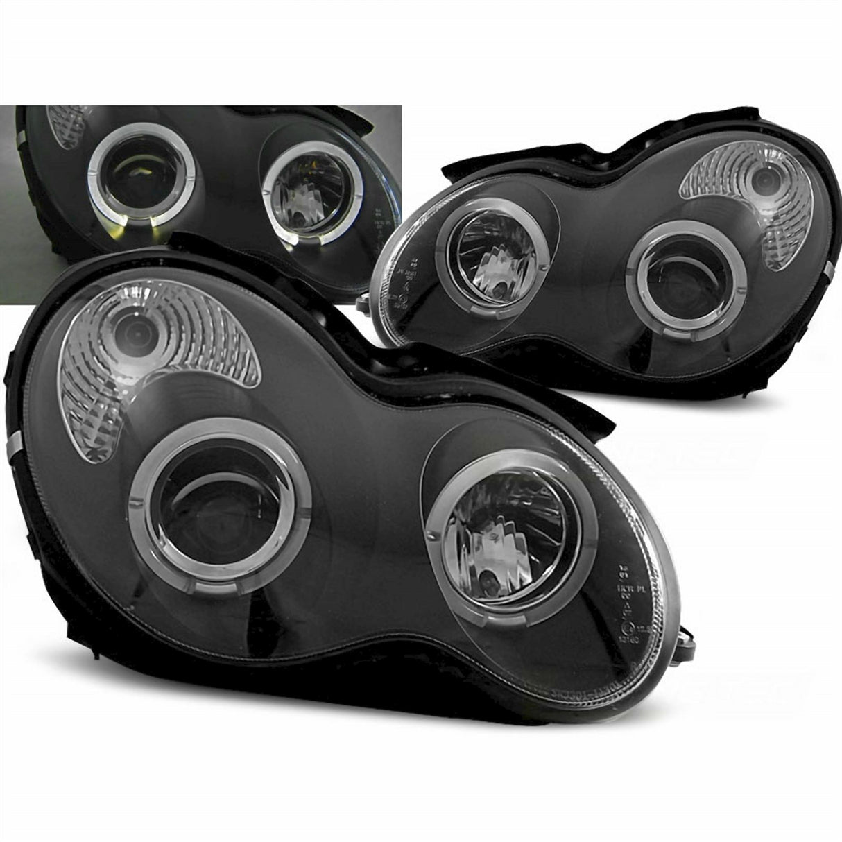Angel Eyes Scheinwerfer für Mercedes W203 C-Klasse 07.2000-03.2004 black