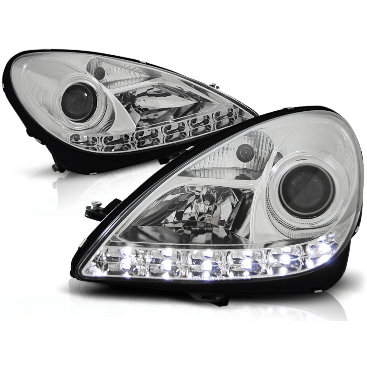 Xenon Scheinwerfer Set Chrom für Mercedes SLK R171 Roadster 2004–2011 mit LED Tagfahrlicht DRL