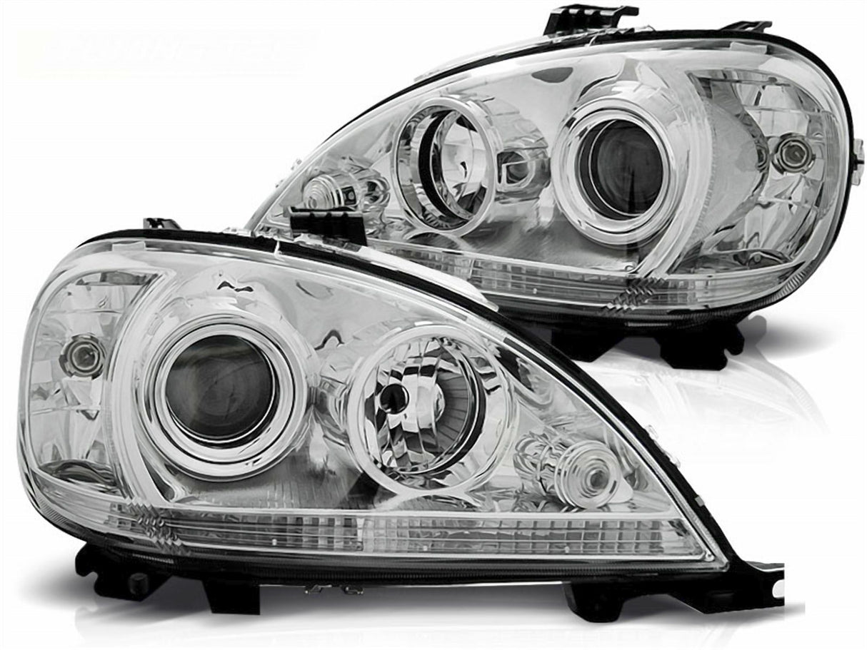 Scheinwerfer chrom 09.2001-2005, Tuning LED Frontscheinwerfer für Mercedes W163 ML