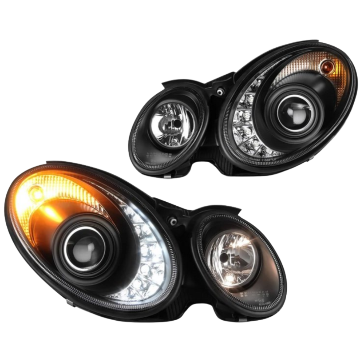 Xenon Scheinwerfer Set Schwarz für Mercedes E-Klasse W211 Limousine & T-Modell 03.2002–04.2006 - CR Tuning