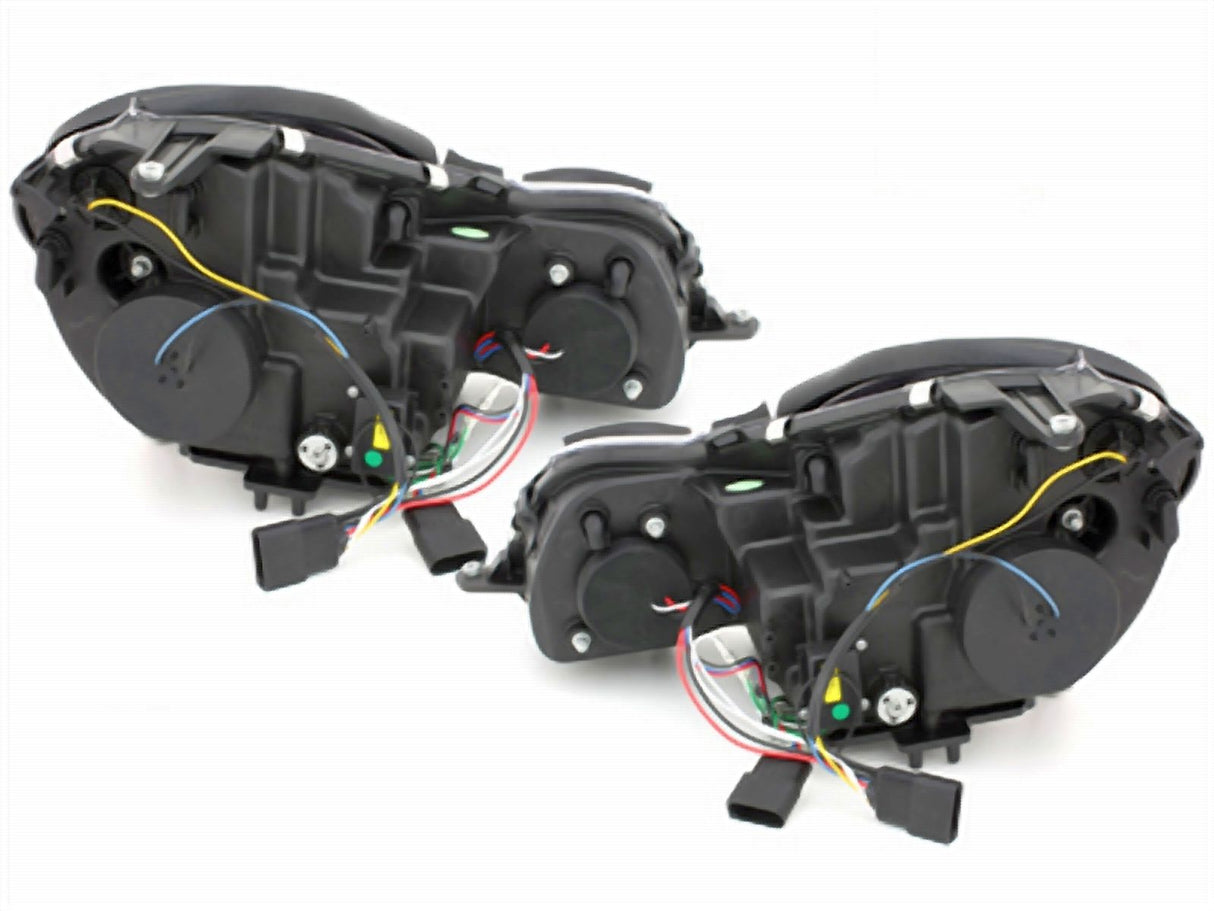 LED Scheinwerfer für BMW E90 E91 mit Tagfahrlicht Funktion, schwarz, Paar