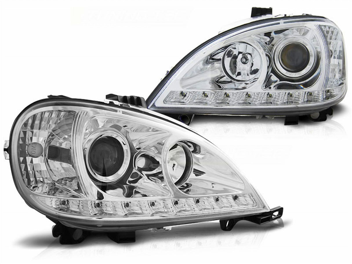 Led Scheinwerfer Set in chrom für Mercedes Benz W163 ML 09.2001-2005