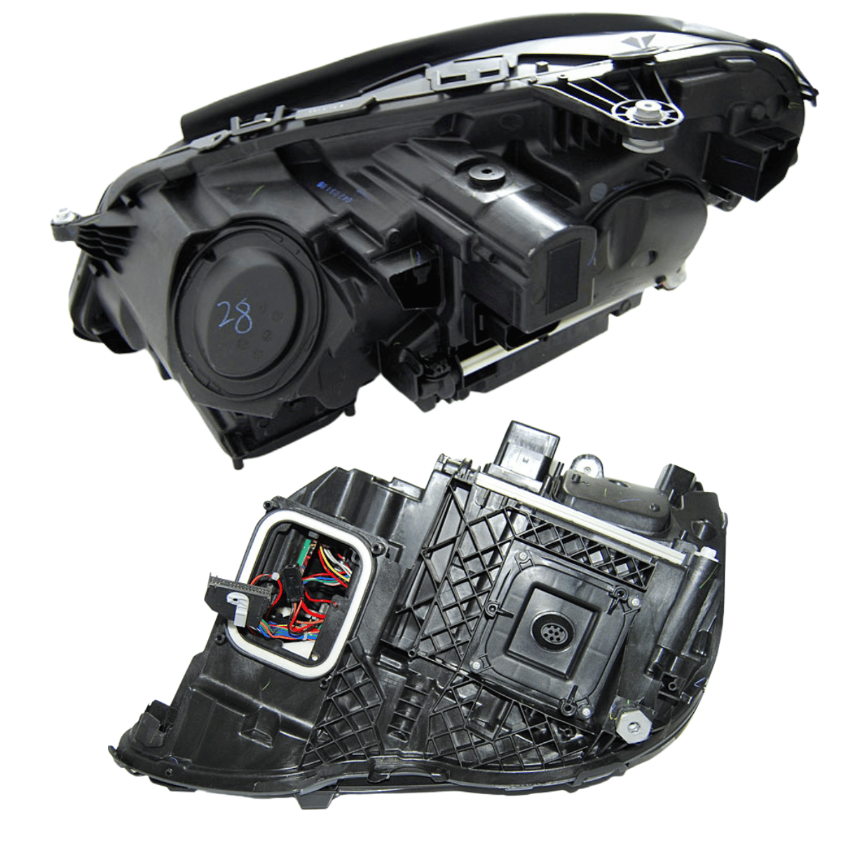 Voll LED Scheinwerfer Set Schwarz für Mercedes E-Klasse W212 2013–2016 mit LED Tagfahrlicht