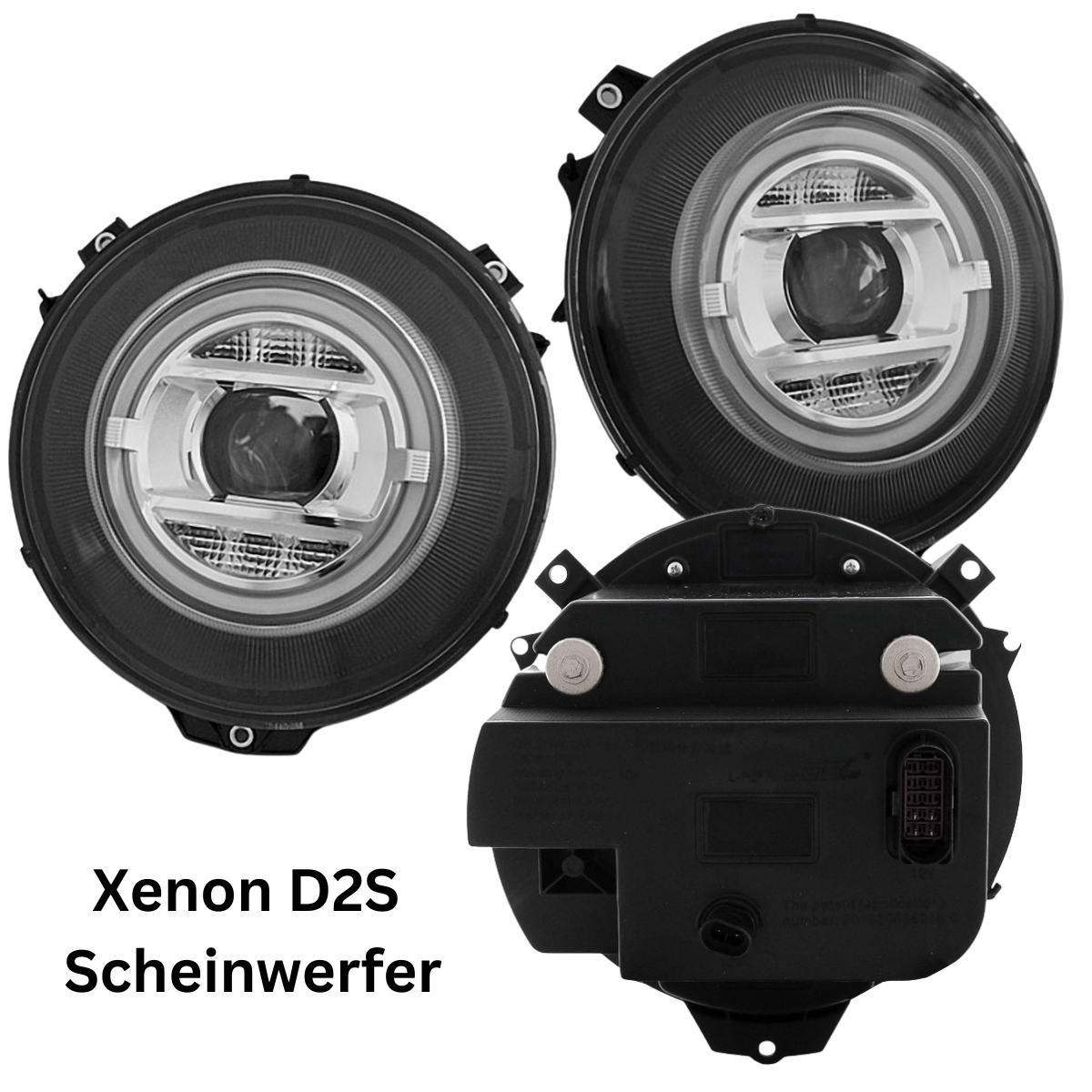 Xenon Scheinwerfer Set für Mercedes G-Klasse W463 2007–2017 Chrom mit LED Tagfahrlicht True DRL