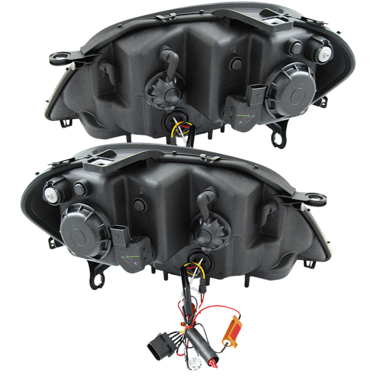 Light Tube Scheinwerfer Set Schwarz dynamischem LED Blinker für Mercedes W164 ML M-Klasse 2009–2011 Facelift