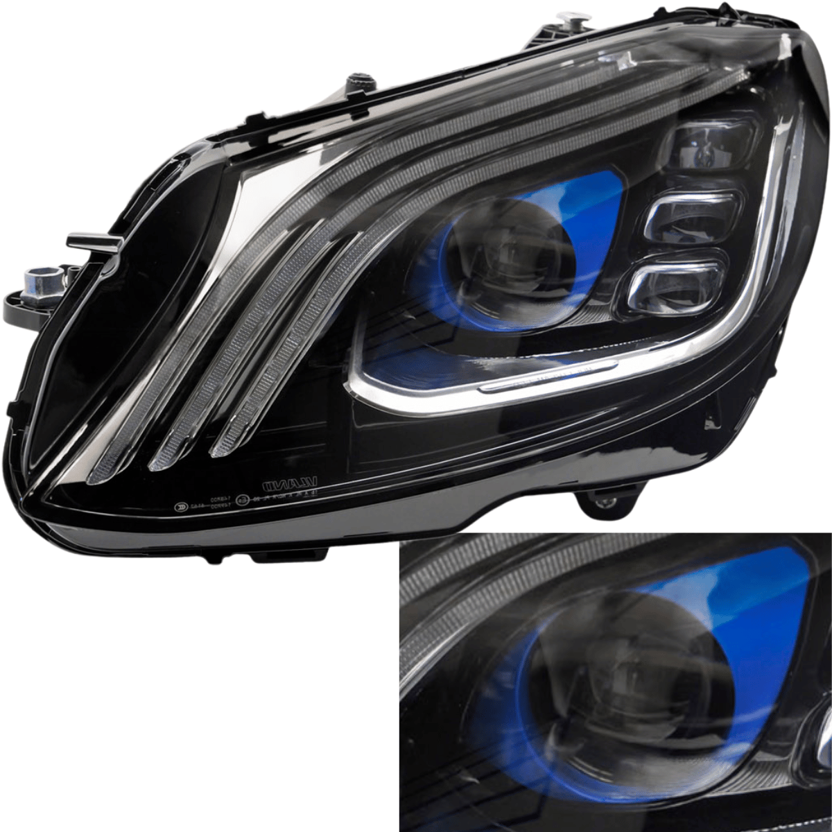 Full LED Scheinwerfer Set Schwarz für Mercedes C-Klasse W205 Limousine & Kombi 2014–2021 mit Dynamischen Blinkern & Welcome Light