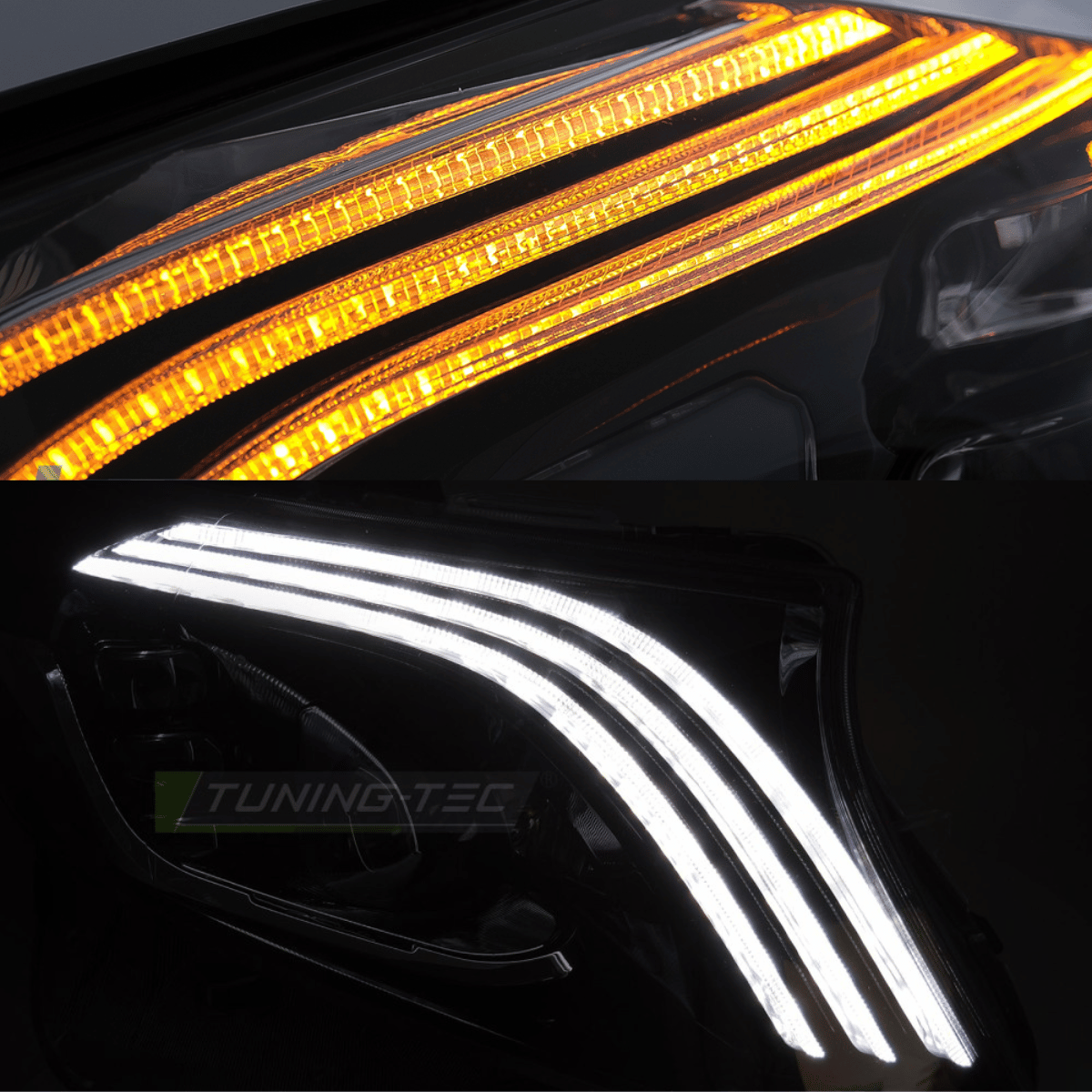 Full LED Scheinwerfer Set Schwarz für Mercedes C-Klasse W205 Limousine & Kombi 2014–2021 mit Dynamischen Blinkern & Welcome Light